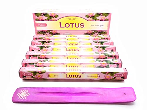 Bastoncini Di Incenso Al Fiore Di Loto (Lotus), 120 Bastoncini Di Incenso Joss Sticks Con Posacenere