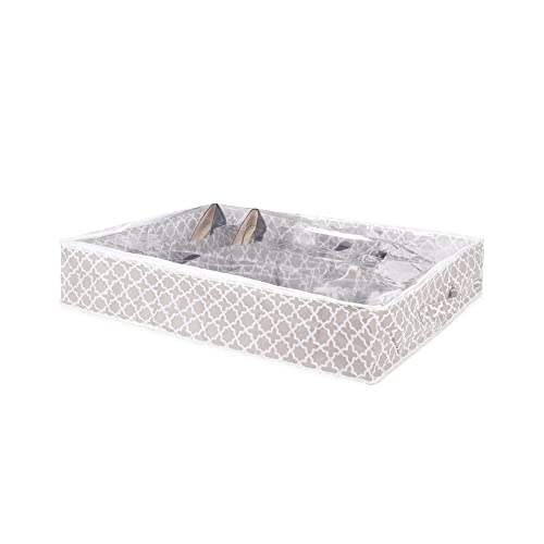 Compactor Custodia Salvaspazio Sottoletto Per Scarpe, Antipolvere, Taupe "Madison", Polipropilene E Eva, 76 X 60 X H. 15 Cm, Ran7469