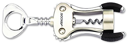 Arcos Cavatappi Manuale 195Millimetri In Lega Di Zinco Con Apribottiglie Utensile Antiscivolo Per Aprire Vino E Birra Colore Argento