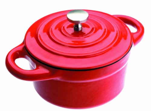 Ibili, Mini Cocotte Tonda Rossa 10 X 4,5 Cm, Ghisa, Adatta Per L’Induzione.