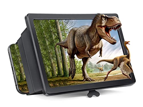 Lente Ingrandimento Smartphone 8'', Ingranditore Schermo Smartphone, Amplificatore 3-4 Volte, Supporto Pieghevole, Film 3D Con Zoom