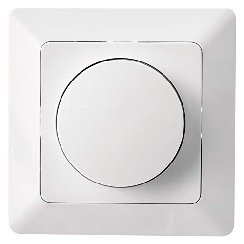Emos A6003.0 - Dimmer A Led Con Manopola Girevole Per Lampade A Led E Alogene, Da Incasso, 7-110 W/Va, Colore: Bianco