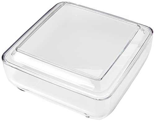 Guzzini Copriformaggio Quadrato Gocce, Trasparente, 25.5 X 25.5 X H11.5 Cm