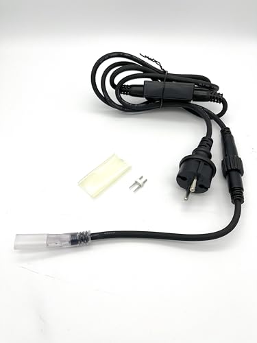 Ledzeit - Profi Serie - Kit Accessori, Solo Per Striscia Led Profi Serie, Con Cavo Di Alimentazione, Cavo Di Ingresso, Connettore, 1,7 M Nero