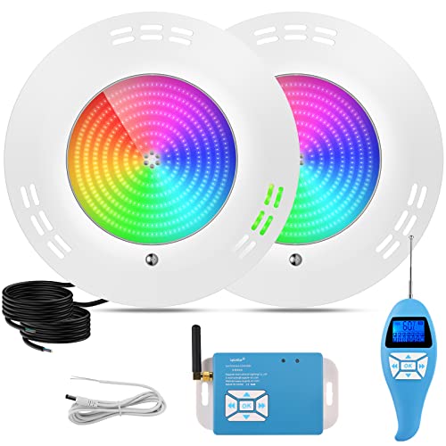 Lylmle Luce Piscina Led Riempito Di Resina,35W Faretti Ultrapiatta Para Piscina Rgb Sincronizzato Con Telecomando,140°Angolo Del Fascio,Ip68 Impermeab