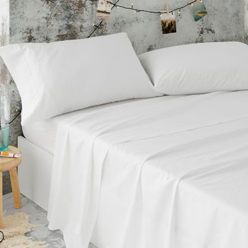 Burrito Blanco Set Di Lenzuola Bianche Per Letto Di Cortesia 150 Cm X 190/200 Cm (Disponibile In Più Taglie)