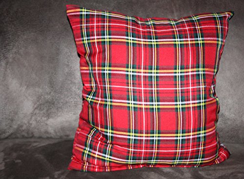 Federa Per Cuscino Rustica, 40 X 40 Cm, Motivo Scozzese A Quadretti, Con Cerniera