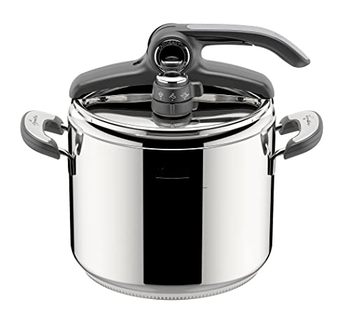 Lagostina Novia Vitamin Lagoeasy'Up Pentola A Pressione 7 L In Acciaio Inox 18/10 Ø 22 Cm, Pentola Induzione E Gas, Coperchio Con Apertura Facilitata,