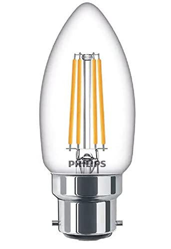 Philips Lighting Lampadina Led Oliva Filamento, Equivalente A 40W, Attacco B22, Luce Bianca Calda, Non Dimmerabile