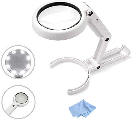 Lampada 8 Led Da Mano O Da Tavolo Con Lente 5X / 11X