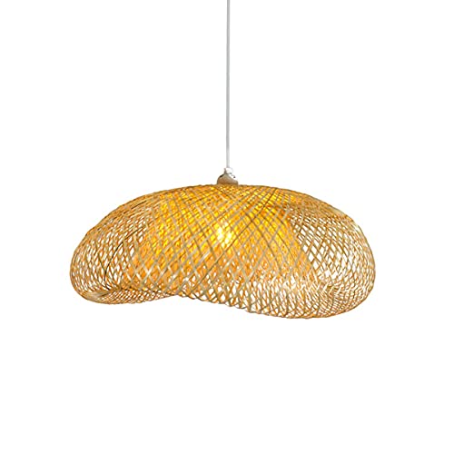 B·Led Barcelona Led Barcelonaled Lampada Da Soffitto A Sospensione In Vimini Naturale Vintage Con Attacco Bianco E27 Paralume In Rattan Bambù Legno Pe