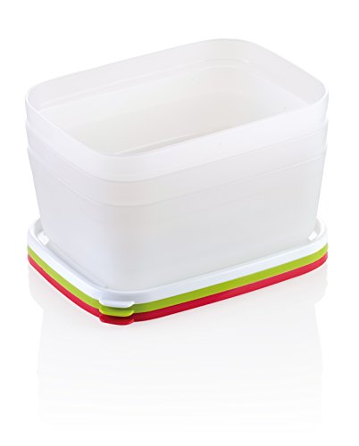 Tescoma 891864 Purity Contenitori Igienici Per Freezer , Plastica, Bianco/Verde/Rosso, 1 L, 3 Pezzo