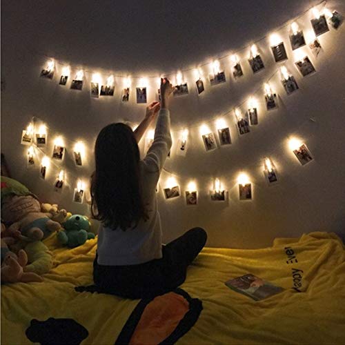 40 Led Peg Lights Fata Foto Luci String Lights, 6M / 19.6Ft Foto Hanging Peg E Pioli, Peg Natale Cornici Luci Decorazioni, Card Display Wall