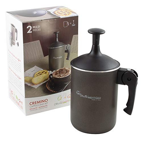 Virsus Montalatte Manuale Cremino Cappuccino Kit Schiumalatte Per Cappuccino E Caffè Rivestimento Antiaderente Con Manico Flessibile