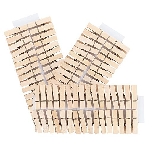 Ideen Mit Herz Mollettine In Legno | 100 Pezzi | Piccole Mollette Da Bucato | 3,5 Cm Di Altezza | Ideali Per Foto Su Cordoncino, Bandierine, Regali Fa