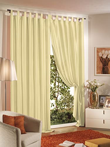 Home Collection Tsh117 Tenda Shantung, Poliestere, Oro, 140X290 Cm