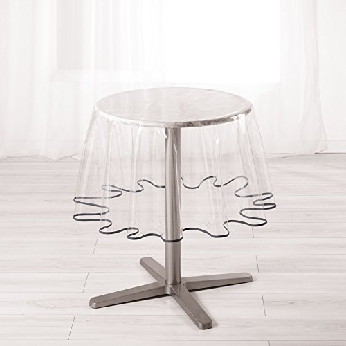 Douceur D'Intérieur Ligne Decor 180 Cm, Con 15% 2F100E Garden Biais Tovaglia Rotonda, Colore: Antracite