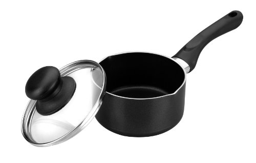 Ibili Casseruola Con Beccuccio E Coperchio In Vetro, Alluminio, 12 Cm, Antiaderente, Adatta All'Induzione