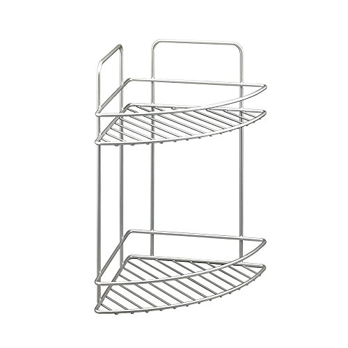 Metaltex Reflex Mensola Angolare 2 Piani Rinconera 2 P.Polytherm, Detailed In The Description, Grigio Metallizzato, 23X23X35 Cm
