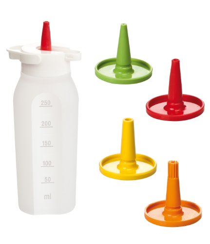 Tescoma 420728 Presto Flacone Dosatore Con 4 Beccucci, Plastica, Multicolore, 250 Ml,