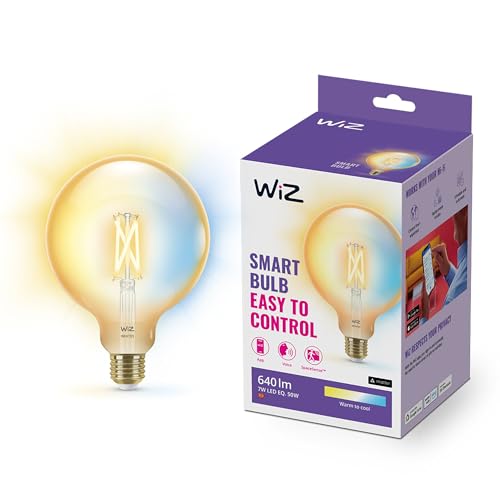 Wiz Lampadina Smart Wifi, Luce Bianca Dimmerabile, Filament Ambrata, E27, 6.7W, Tecnologia Spacesense, Controllo Vocale (Alexa, Apple Homekit, Google