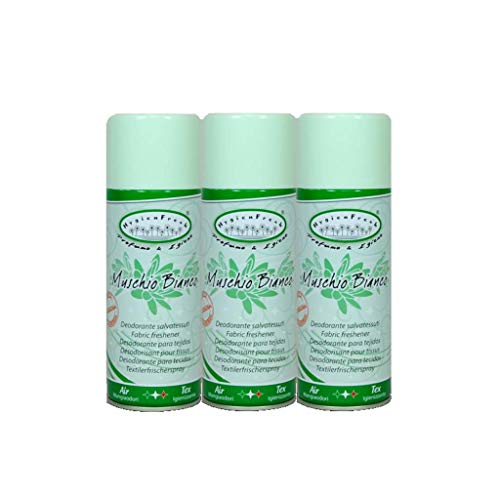 Hygienfresh Muschio Talco Note Di Pulito Deodorante Spray Per Tessuti, Abiti,Tende,Divani, Scarpe E In Ambiente 3X400 Ml (Muschio Bianco)