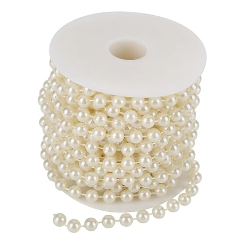 Perline Catena Ghirlanda Perle Di Perle Rotolo Di Perle Di Perle Perline Filo Di Perle Decorazione Per Tende Matrimonio(Beige)