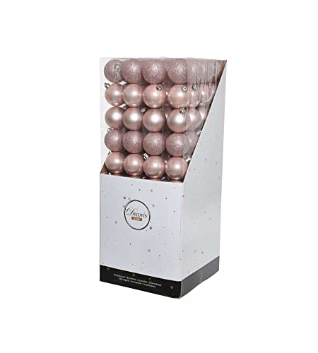 10 Palline Di Natale 6Cm Color Rosa Cipria Addobbi Decoro Albero