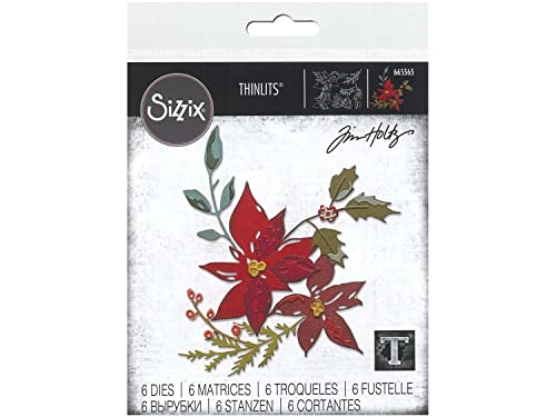 Set Di Fustelle Thinlits, Confezione Da 6, Bouquet Natalizio Di Tim Holtz