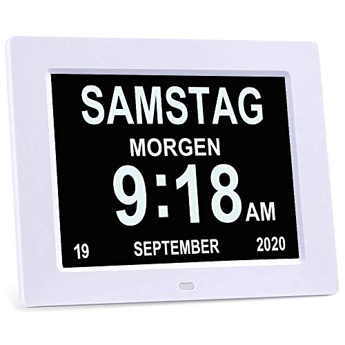 Ykall 8 Pollici Orologio Digitale Lcd Da Calendario Con Data, Orologio Da Parete Digitale Per La Lettura Di Demenza, Bambini, Anziani, Disabilità Visi