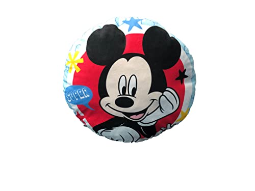 Disney, Cuscino Tondo Mickey Mouse, In Poliestere, Morbido, Perfetto Per La Cameretta Dei Tuoi Bambini, Prodotto Ufficiale Disney