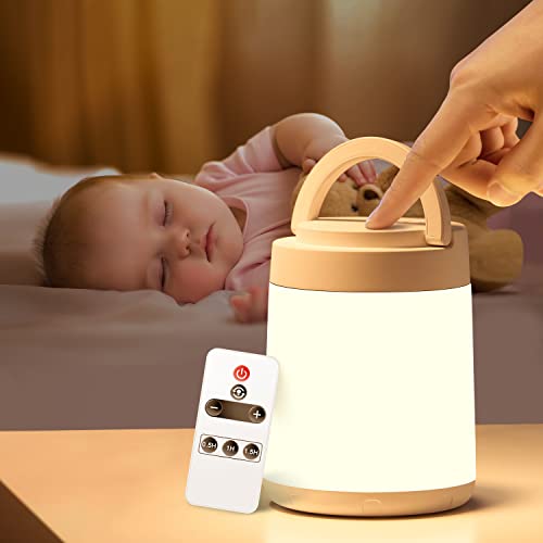 One Fire Luce Notturna Bambini Lampada Da Comodino, 10 Colori Dimmerabile Ricaricabile Telecomando+Timer Touch A Batteria Portatile
