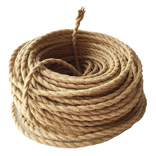 Cavo Elettrico Tessile Greensun 10 M Cavi Elettrici 2 Filamenti Principali 2X 0,75Mm², Copertura Di Lino Stile Vintage, Attorcigliato, Di Rame, Per Fa