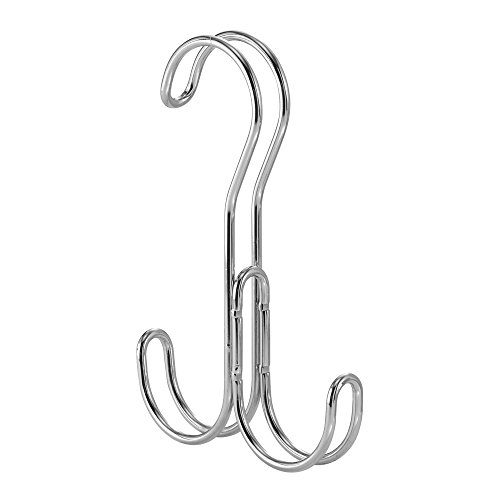 Idesign Classico Asta 2 Ganci, Metallo, Argento, 10X2X16.5 Cm