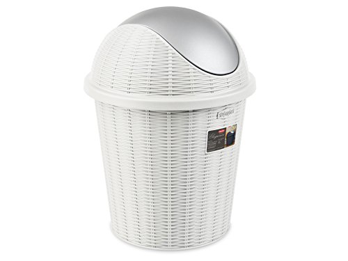 Stefanplast Elegance Bidone Con Basculante, Bianco, 28 X 28 X 38 Cm