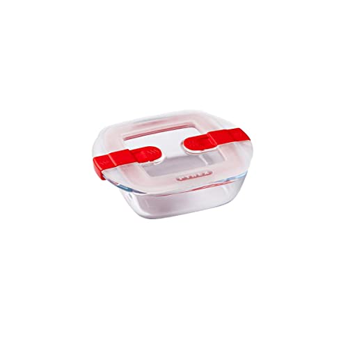 Pyrex Cook & Heat Contenitore Quadrato Per Alimenti In Vetro Borosilicato Con Coperchio Sfiatavapore Per Il Microonde – Cuocere In Forno, Conservare &