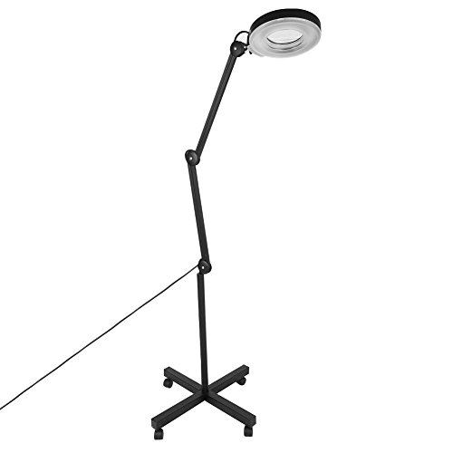 Wakects Lente 5 Diottrie Lampada D'Ingrandimento A Led, Lampada Cosmetica Luce Fredda Bianca Per Estetista, Laboratorio E Lavori Di Precisione, Nero,