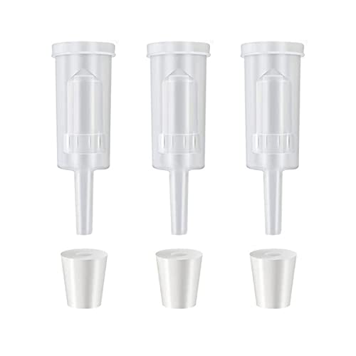 Amindz 3 Pezzi Fermentazione Airlock,Valvola Fermentazione In Plastica,Fermentazione Valvola Tubo Con 3 Gommini In Silicone, Multiuso Blocco Fermentaz
