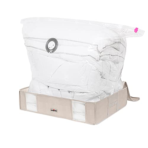 Compactor Sacco Salvaspazio Con Custodia Mprbida Integrata, Taglia L, 145 Litri, Gamma Life 2.0 , Beige, Ran7652