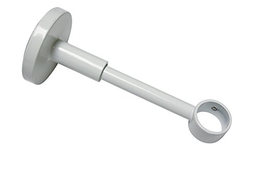 Gardinia 11268 Supporto Chiuso Per Asta, Metallo, Bianco, 12X12X0.1 Cm