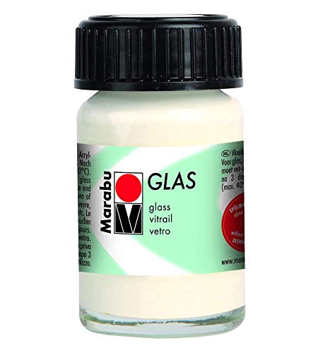 Marabu 070-Pittura Per Vetro, 15 Ml, Colore: Bianco