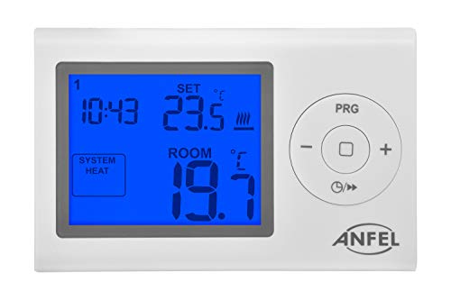 Anfel Cronotermostato Digitale Settimanale Crono Easy 7Xl Cde-7Xl Grande Display 3" Retroilluminato