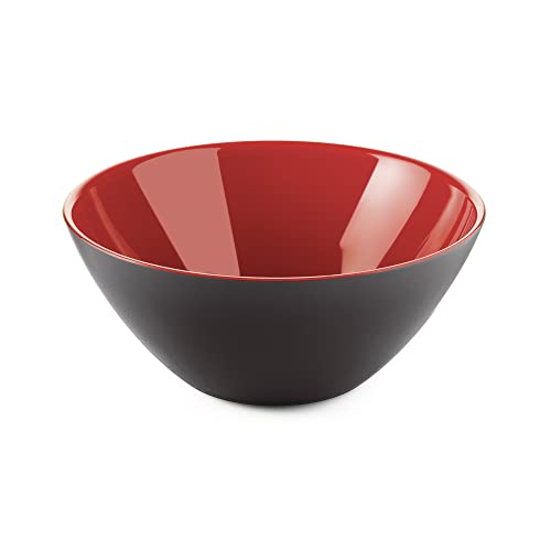 Guzzini Contenitore My Fusion, Nero/Rosso, Ø25 X H10.5 Cm