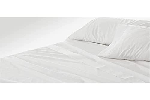 Burrito Blanco Set Di Lenzuola Bianche Di Ospitalità Per Letto Singolo Di 120 Cm X 190/200 Cm (Disponibile In Più Misure)