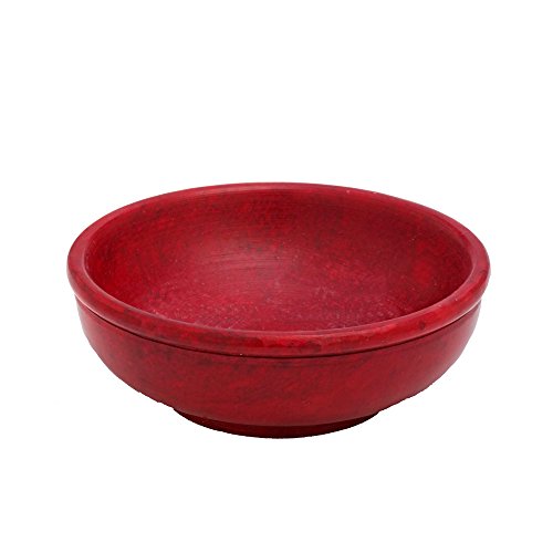 Nklaus Ciotola Per Incenso Rosso Decorazione Bruciatore D'Incenso Diametro 10Cm Ciotola In Pietra Ollare Bruciatore D'Incenso In Pietra Ollare 7524