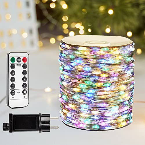 Zeluxdot Catena Luminosa Multicolore 30M Lungo Plug In Led Filo D'Argento Stringa Luci 300 Led 8 Modalità Per Matrimonio Interno Esterno Albero Di Nat