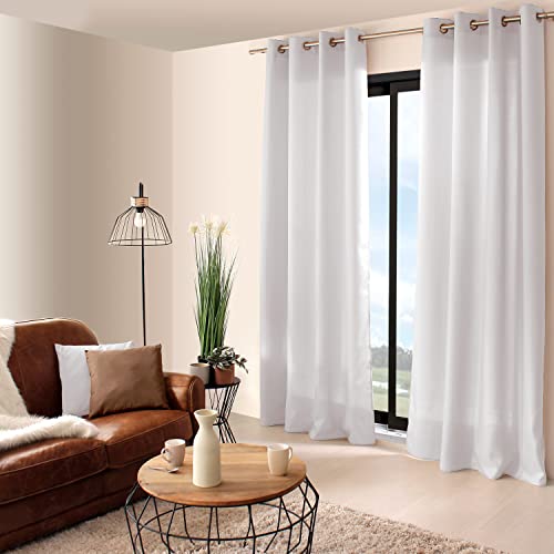 Enjoy Home Enjoy Home2015Bc140240 Tenda In 8 Occhielli 140 X 240 Cm, Poliestere, Bianco, 240 X 140 Cm