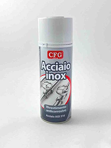 Cfg - Spray 400Ml Acciaio Inox 18/10 Rivestimento Anticorrosivo Per Acciaio Ferro Ghisa Zinco Alluminio