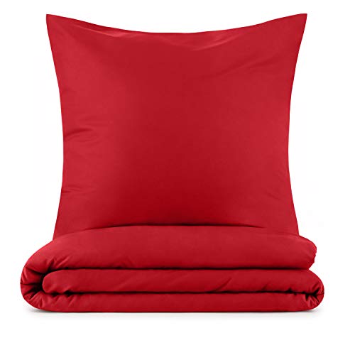 Blumtal Copripiumino Singolo In Microfibra, Set Completo Copripiumino Singolo Con 2 Federe Cuscini Letto, 155 X 220 & 40 X 70 (1X), Rosso
