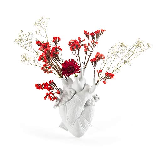 Seletti Love In Bloom Vaso A Forma Di Cuore, Bianco